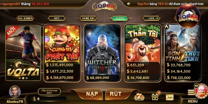 Đa dạng các game Nổ hũ