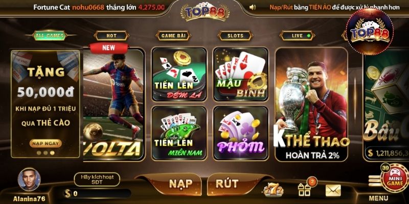 Sức hút của sảnh thể thao Top88